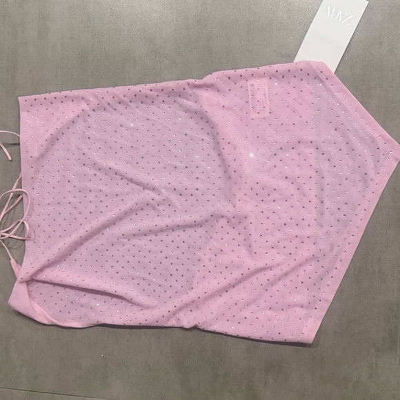 Zara Pink Dotted Sleeveless Blouse - Picture 4 of 4